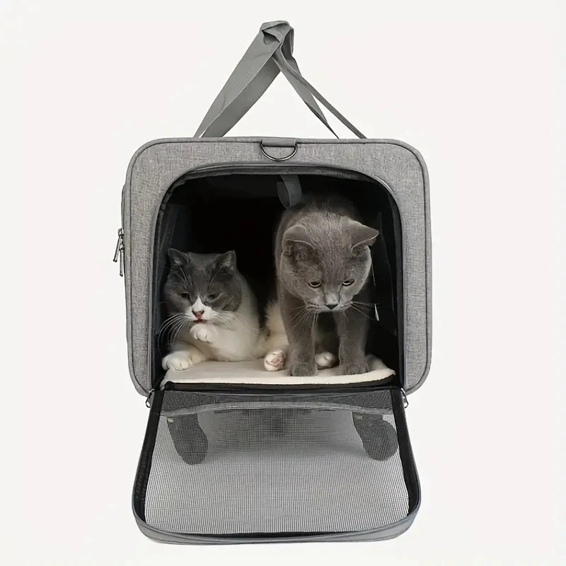 Extra Large Rolling Pet Carrier with Detachable Wheels Foldable Cat & Dog Travel Trolley Bag Portable Pet Transport Case