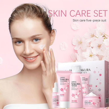 Sakura Facial Skincare Set for Women – Cleanser, Toner, Serum, Eye & Face Cream