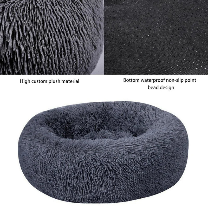 Donut Pet Bed for Dogs & Cats – Plush XXL Round Calming Mat for Small, Medium & Large Pets
