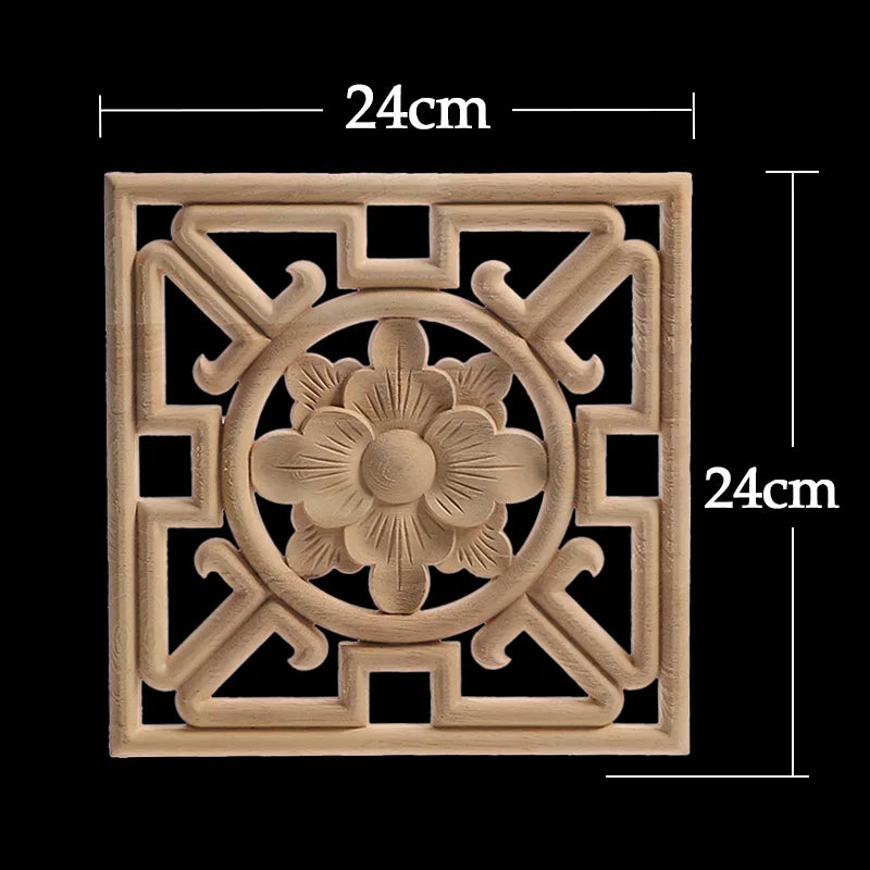 Exquisite Wooden Floral Appliques – Hand-Carved Decorative Onlay for Home & Furniture