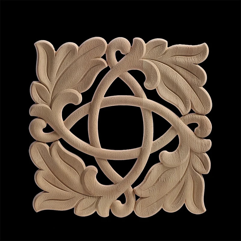 Exquisite Wooden Floral Appliques – Hand-Carved Decorative Onlay for Home & Furniture