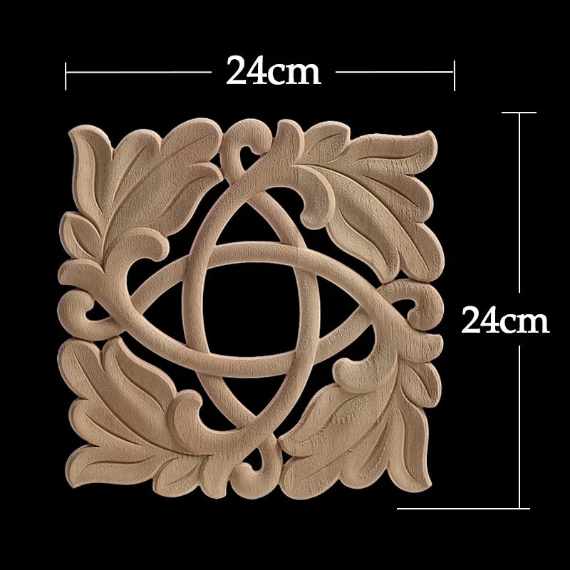 Exquisite Wooden Floral Appliques – Hand-Carved Decorative Onlay for Home & Furniture