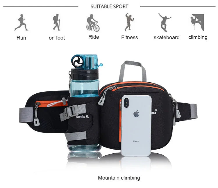 Running Waist Belt with Water Bottle Pouch