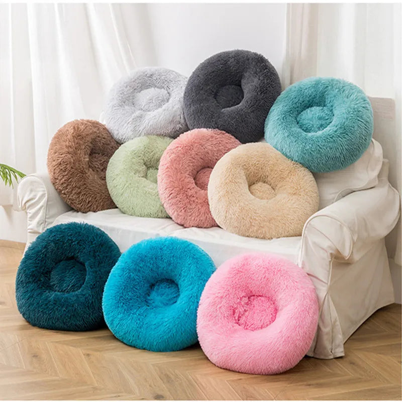 Donut Pet Bed for Dogs & Cats – Plush XXL Round Calming Mat for Small, Medium & Large Pets