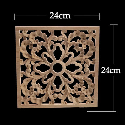 Exquisite Wooden Floral Appliques – Hand-Carved Decorative Onlay for Home & Furniture