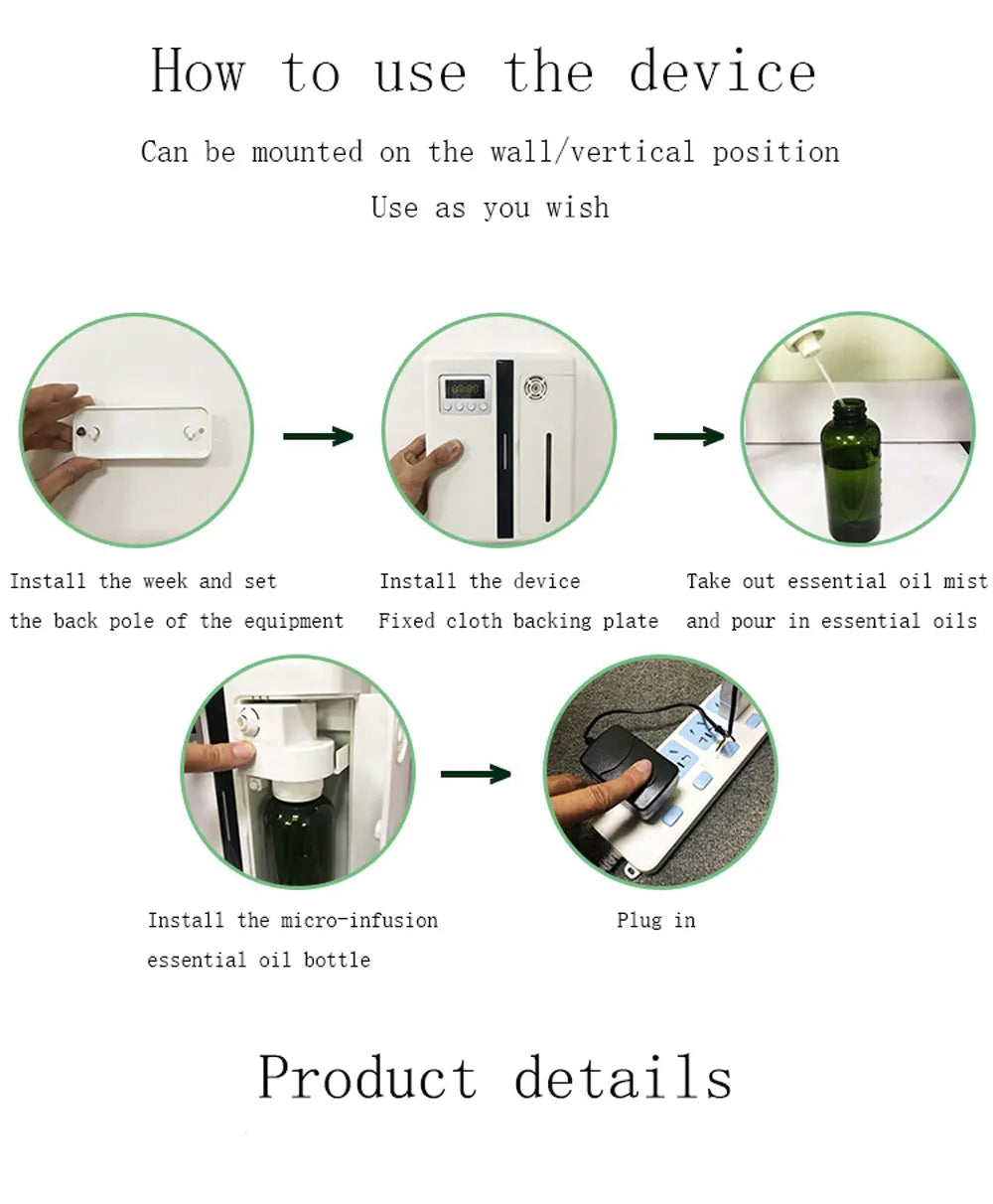 Professional Aroma Diffuser Electric Smell for Home Wall Mounted Fragrance Diffuser Automatic Spray Scent Air Machine For Hotel