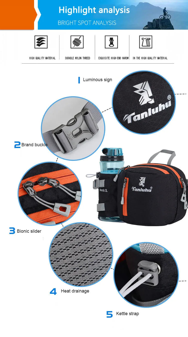 Running Waist Belt with Water Bottle Pouch