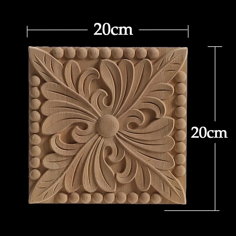 Exquisite Wooden Floral Appliques – Hand-Carved Decorative Onlay for Home & Furniture