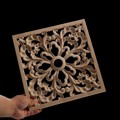 Exquisite Wooden Floral Appliques – Hand-Carved Decorative Onlay for Home & Furniture