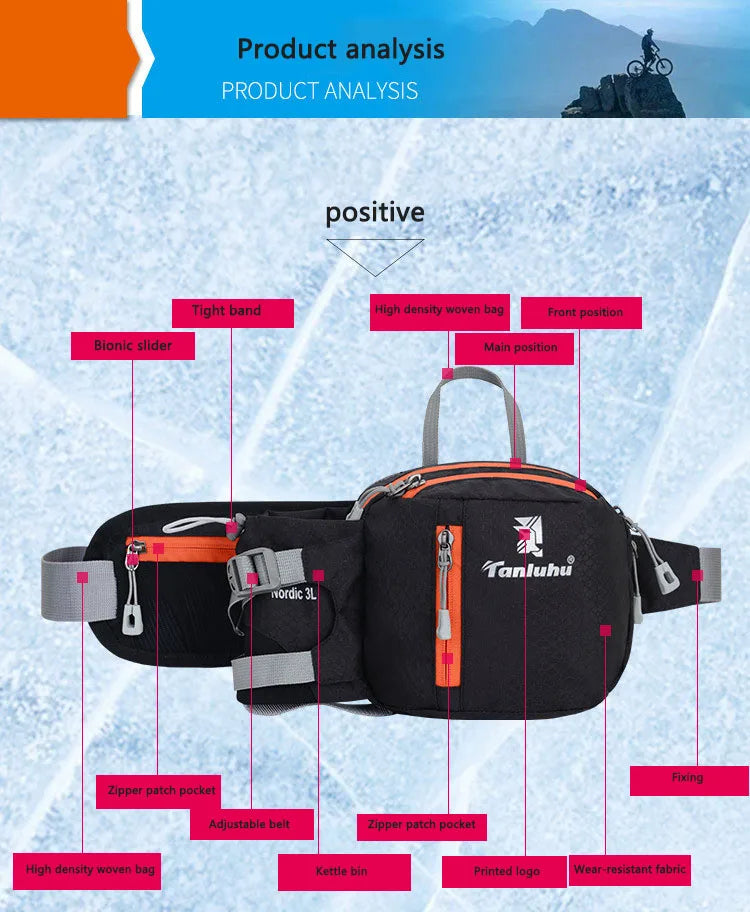 Running Waist Belt with Water Bottle Pouch