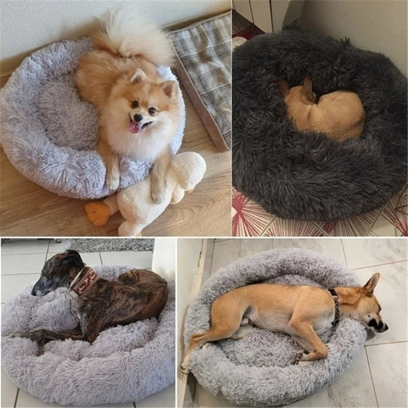 Donut Pet Bed for Dogs & Cats – Plush XXL Round Calming Mat for Small, Medium & Large Pets