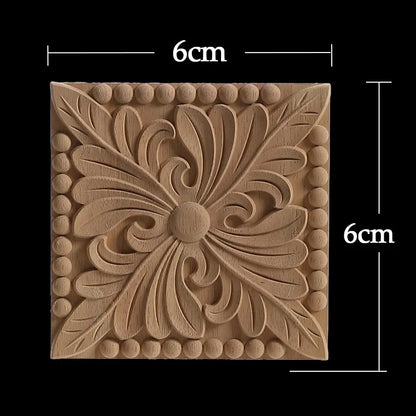 Exquisite Wooden Floral Appliques – Hand-Carved Decorative Onlay for Home & Furniture