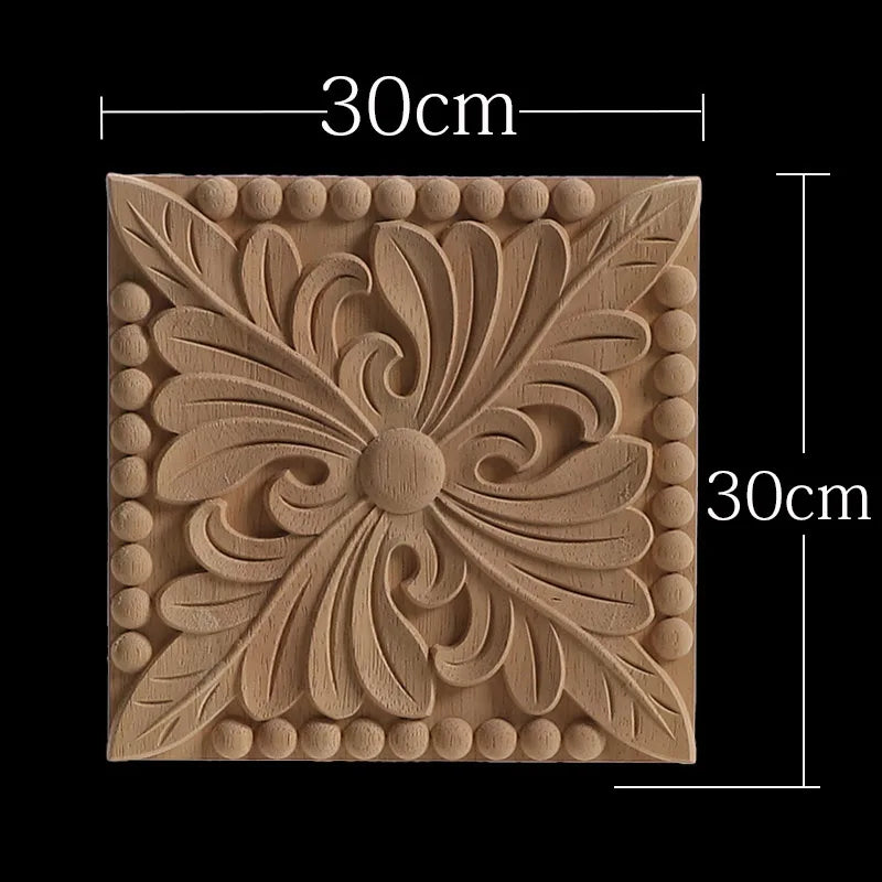 Exquisite Wooden Floral Appliques – Hand-Carved Decorative Onlay for Home & Furniture