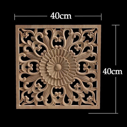 Exquisite Wooden Floral Appliques – Hand-Carved Decorative Onlay for Home & Furniture