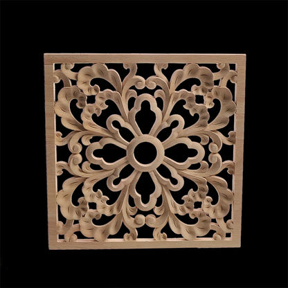 Exquisite Wooden Floral Appliques – Hand-Carved Decorative Onlay for Home & Furniture