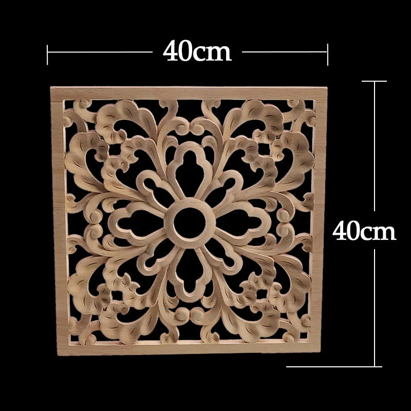 Exquisite Wooden Floral Appliques – Hand-Carved Decorative Onlay for Home & Furniture
