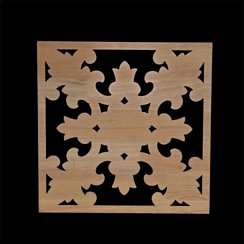 Exquisite Wooden Floral Appliques – Hand-Carved Decorative Onlay for Home & Furniture