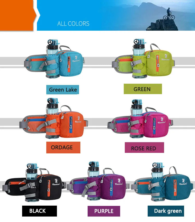 Running Waist Belt with Water Bottle Pouch