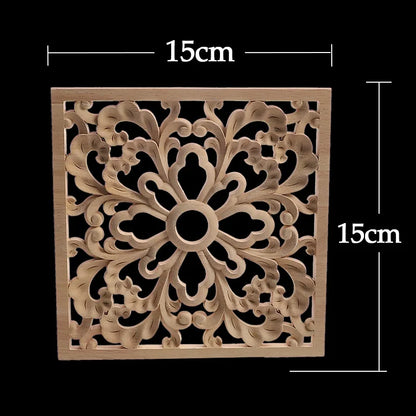 Exquisite Wooden Floral Appliques – Hand-Carved Decorative Onlay for Home & Furniture