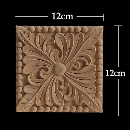 Exquisite Wooden Floral Appliques – Hand-Carved Decorative Onlay for Home & Furniture