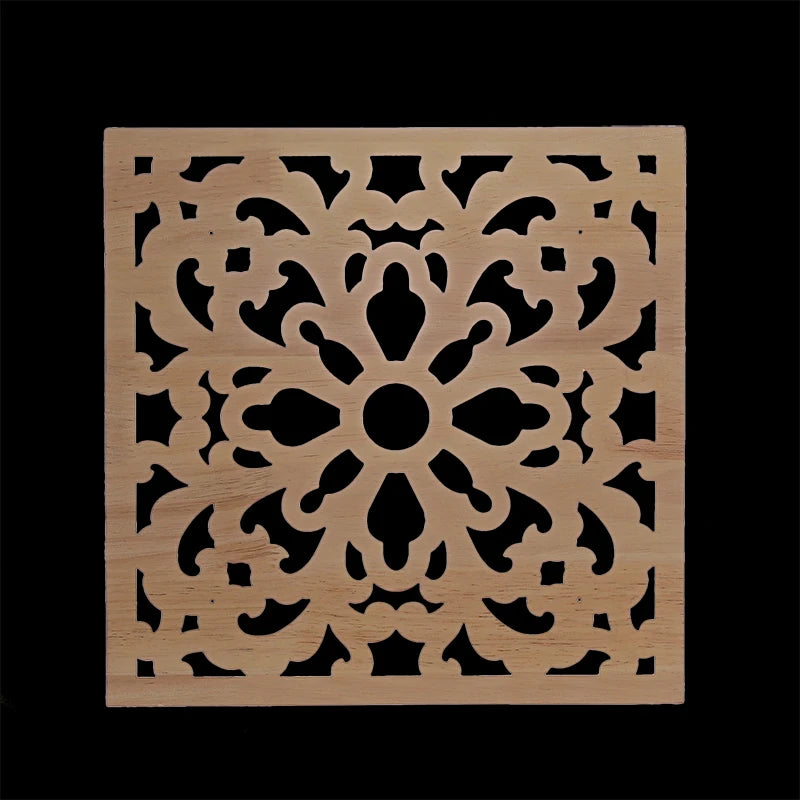 Exquisite Wooden Floral Appliques – Hand-Carved Decorative Onlay for Home & Furniture