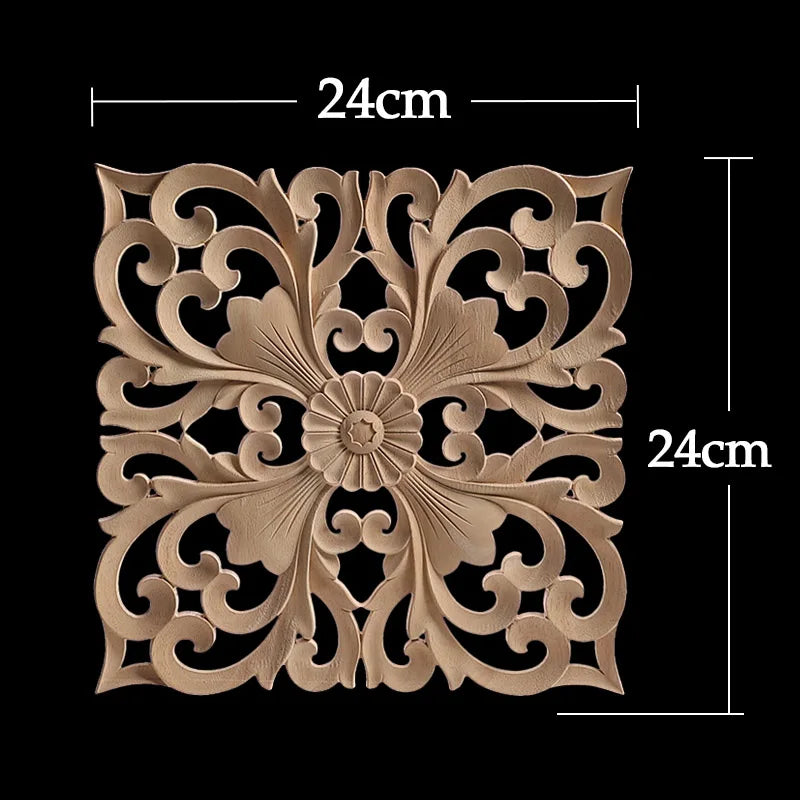 Exquisite Wooden Floral Appliques – Hand-Carved Decorative Onlay for Home & Furniture
