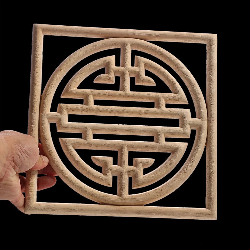 Exquisite Wooden Floral Appliques – Hand-Carved Decorative Onlay for Home & Furniture