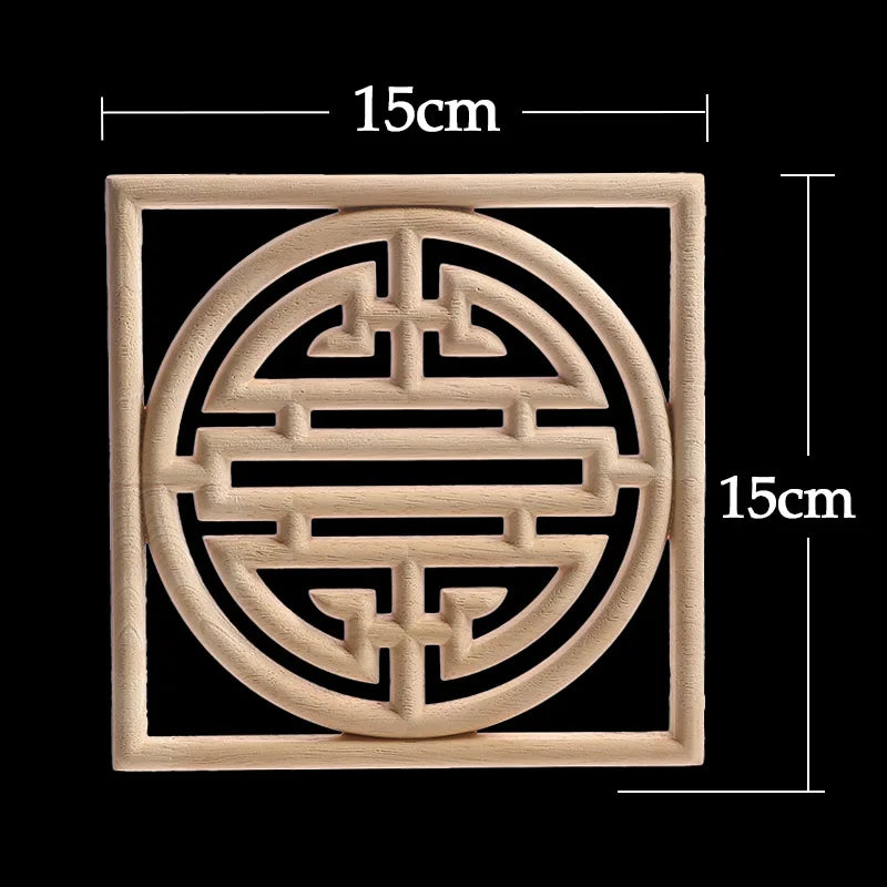 Exquisite Wooden Floral Appliques – Hand-Carved Decorative Onlay for Home & Furniture