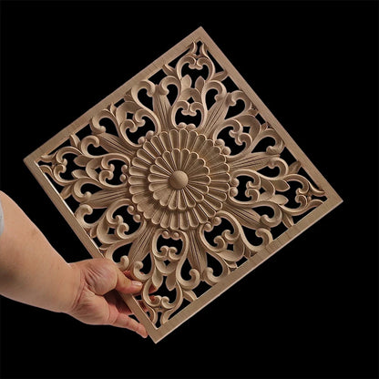 Exquisite Wooden Floral Appliques – Hand-Carved Decorative Onlay for Home & Furniture