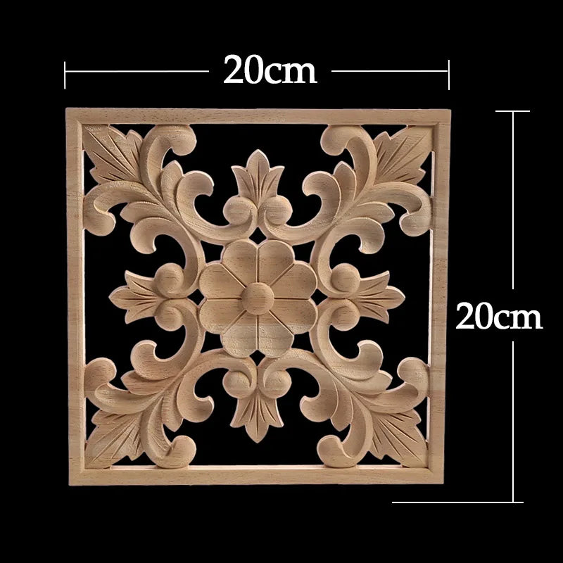 Exquisite Wooden Floral Appliques – Hand-Carved Decorative Onlay for Home & Furniture