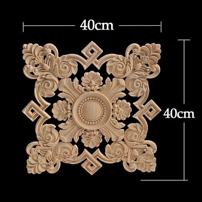 Exquisite Wooden Floral Appliques – Hand-Carved Decorative Onlay for Home & Furniture