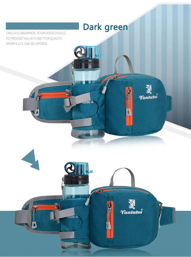 Running Waist Belt with Water Bottle Pouch