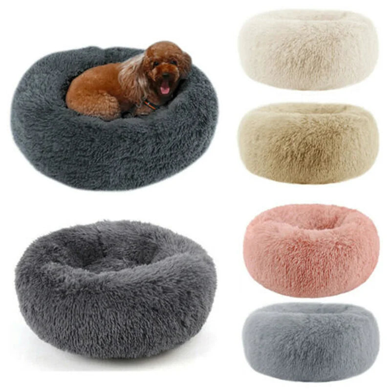 Donut Pet Bed for Dogs & Cats – Plush XXL Round Calming Mat for Small, Medium & Large Pets