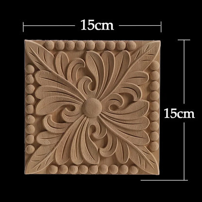 Exquisite Wooden Floral Appliques – Hand-Carved Decorative Onlay for Home & Furniture