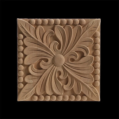 Exquisite Wooden Floral Appliques – Hand-Carved Decorative Onlay for Home & Furniture