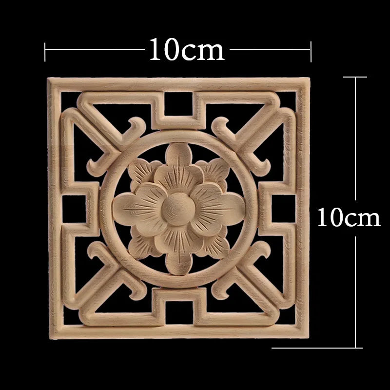 Exquisite Wooden Floral Appliques – Hand-Carved Decorative Onlay for Home & Furniture
