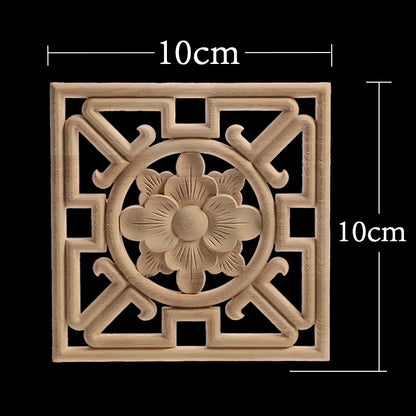 Exquisite Wooden Floral Appliques – Hand-Carved Decorative Onlay for Home & Furniture