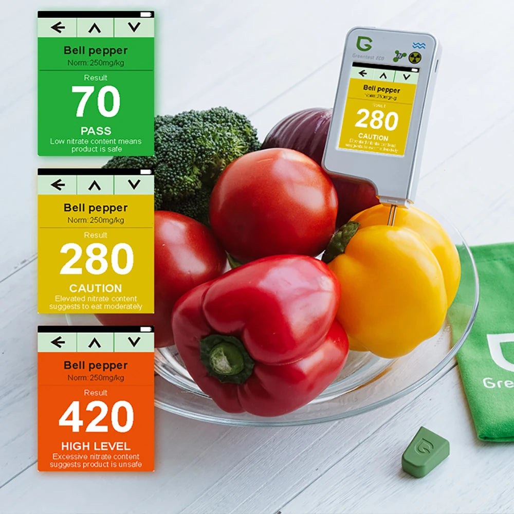 Portable Food Safety Nitrate Tester for Fruits & Vegetables with Digital Display