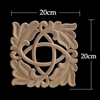 Exquisite Wooden Floral Appliques – Hand-Carved Decorative Onlay for Home & Furniture