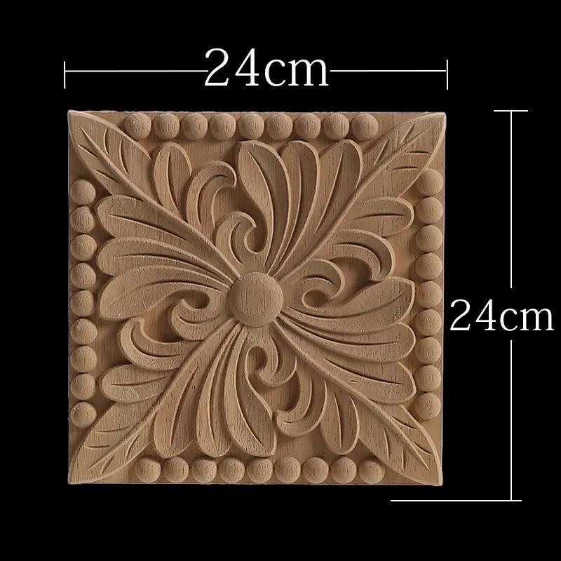 Exquisite Wooden Floral Appliques – Hand-Carved Decorative Onlay for Home & Furniture