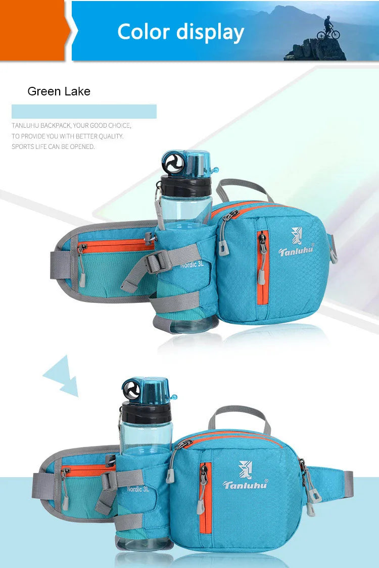 Running Waist Belt with Water Bottle Pouch