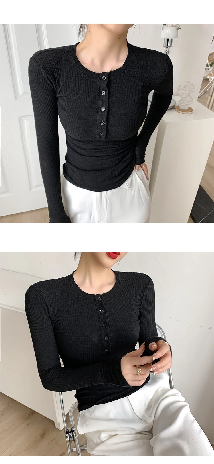 2021 Spring Thin Cotton T-shirts Tees Women's Elastic Slim Solid Soft Semi-transparent O-neck Tshirt Top Real Photos