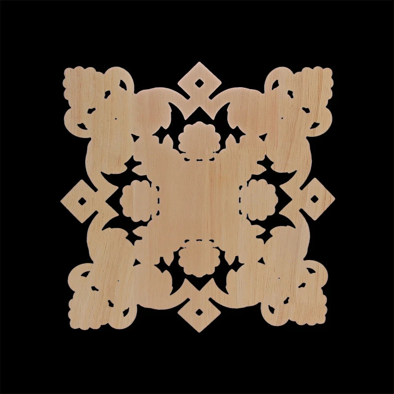 Exquisite Wooden Floral Appliques – Hand-Carved Decorative Onlay for Home & Furniture