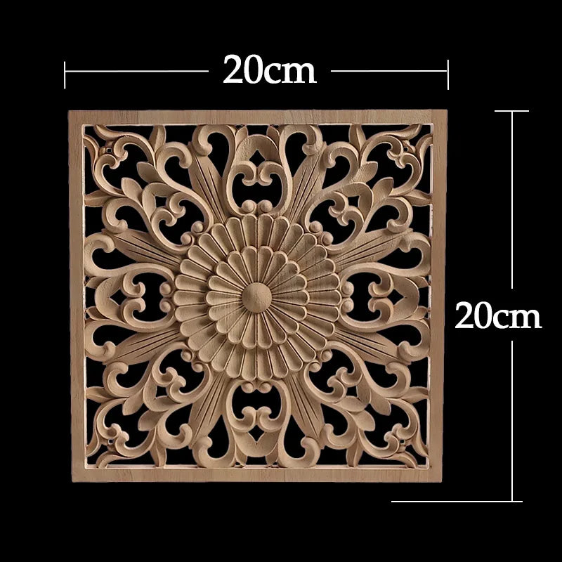 Exquisite Wooden Floral Appliques – Hand-Carved Decorative Onlay for Home & Furniture