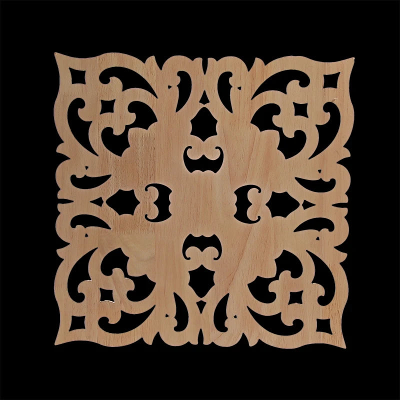 Exquisite Wooden Floral Appliques – Hand-Carved Decorative Onlay for Home & Furniture