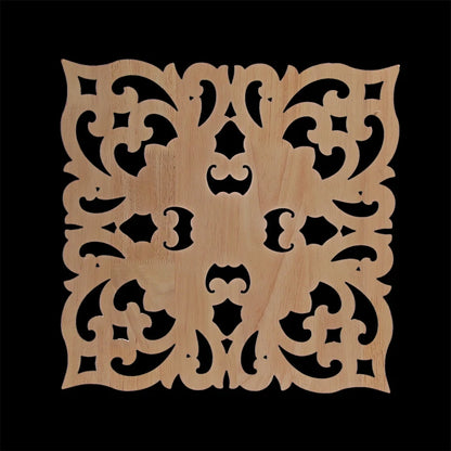 Exquisite Wooden Floral Appliques – Hand-Carved Decorative Onlay for Home & Furniture