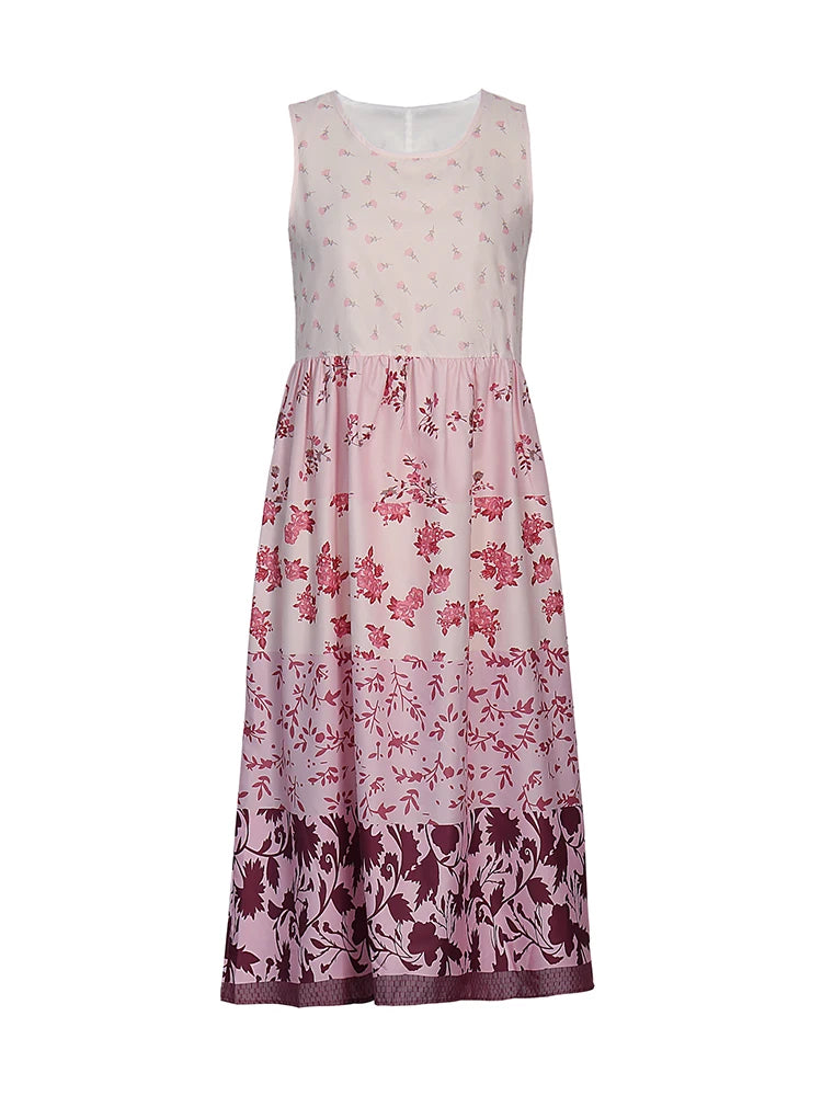 Plus Size Flowy Hawaiian Neck Sundress – Summer Beach Party Maxi Dress with Tassel Print