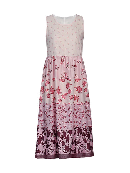 Plus Size Flowy Hawaiian Neck Sundress – Summer Beach Party Maxi Dress with Tassel Print