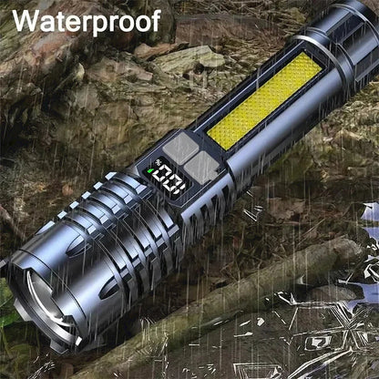 High Power Rechargeable LED Flashlight with COB Side Light