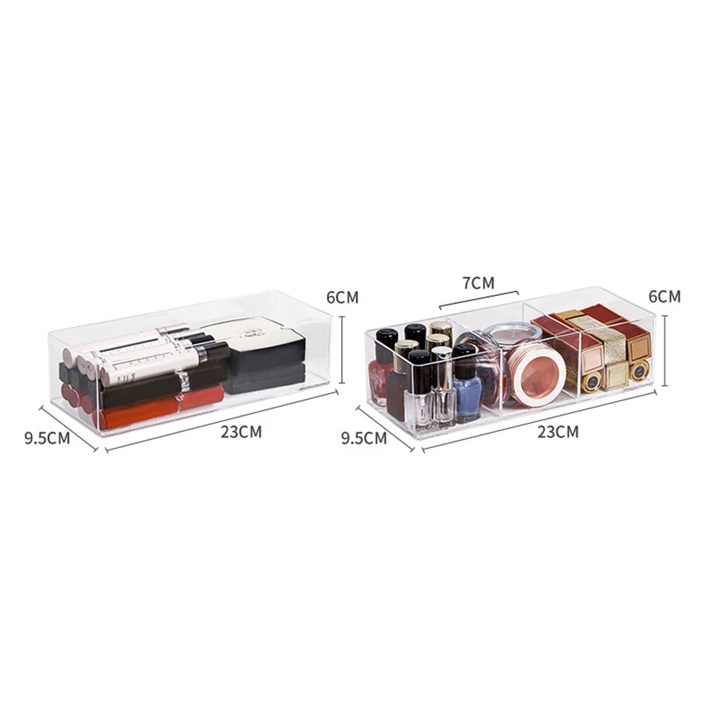 Clear Acrylic Makeup Organizer – Layered Cosmetic Storage Box